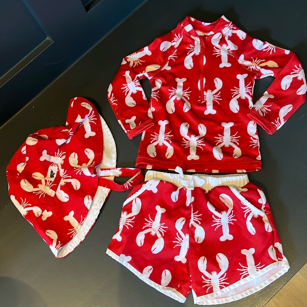 Monica & Andy Baby Boy 9-12 mo Lobster Swim Set